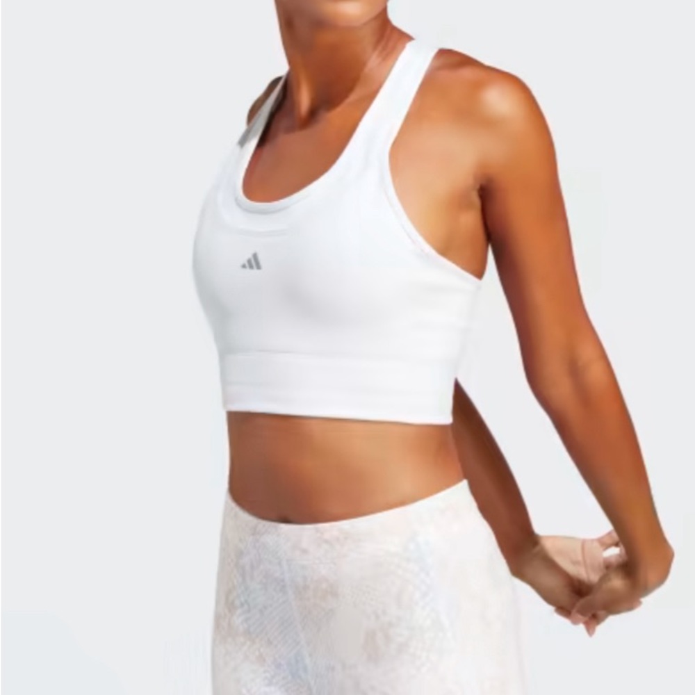 NEW Adidas Medium Support Running Pocket Bra White Small (D-DD) HI1597‎
